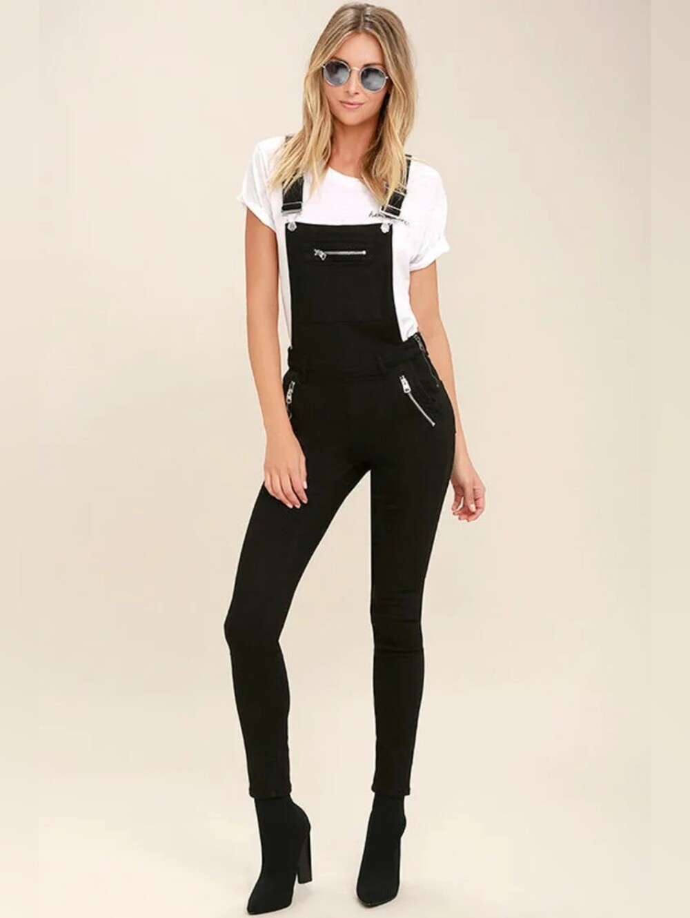 Divided Black Women's Slim Jeans Overalls